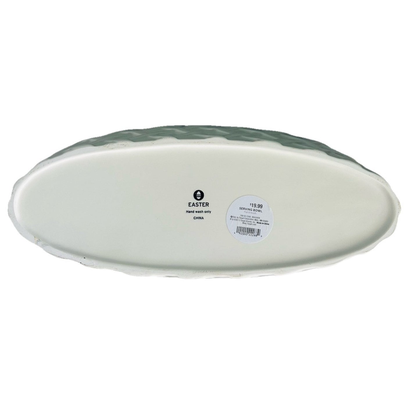 New 2013 Target Ceramic Ombré Easter Basket Serving Bowl Dish White Teal Spring