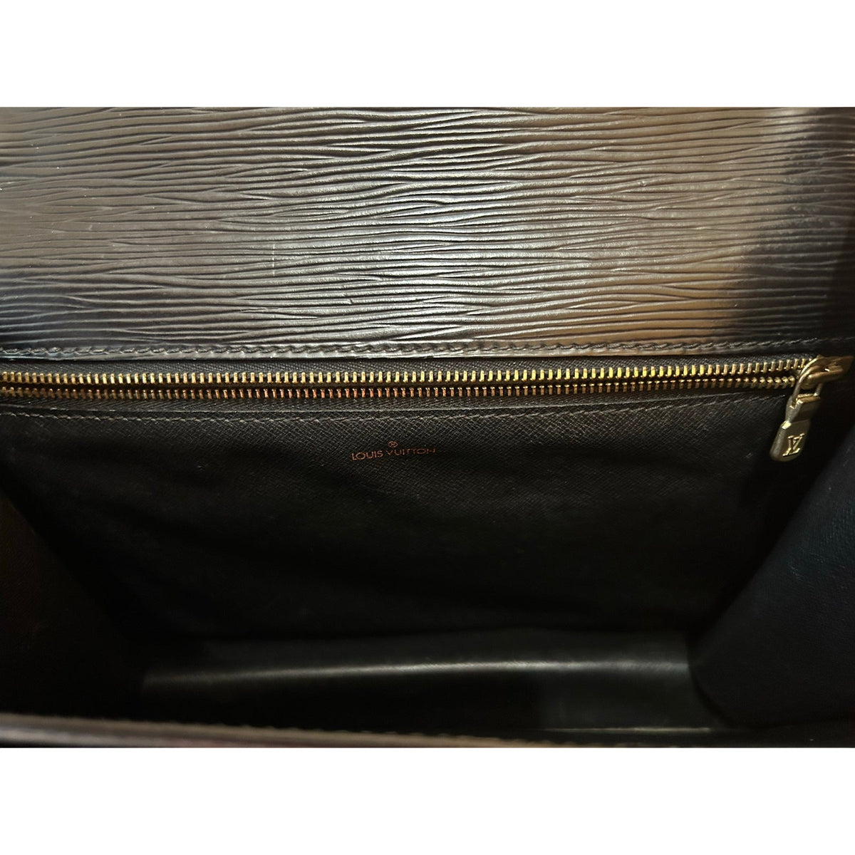 LOUIS VUITTON Monceau Black Epi Leather Hand Bag Shoulder Bag Purse Authentic COA