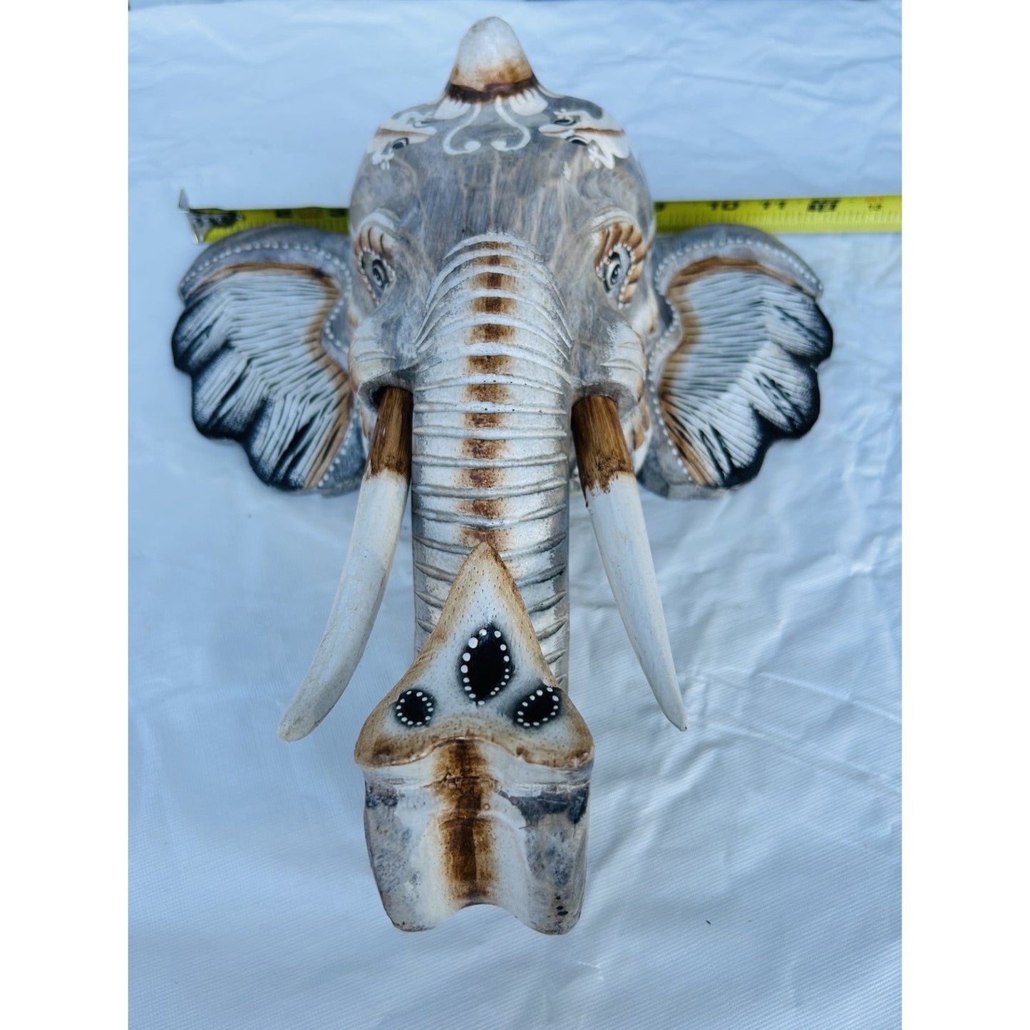 New Hand Carved Wooden Elephant Wall Hanging Costa Rica Jungle Animal Pura Vida
