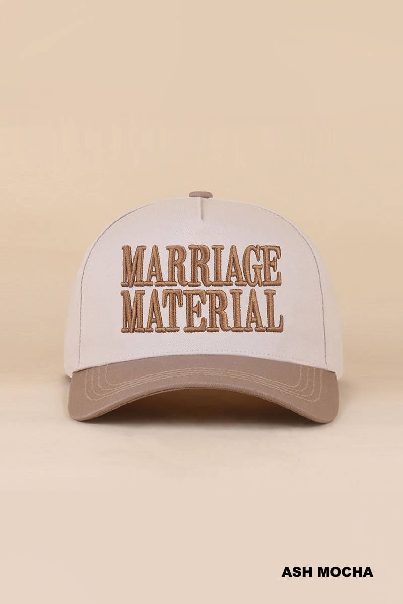 Marriage Material Two Tone Canvas Cotton Cap: FLORAL / 1(ONE SIZE)