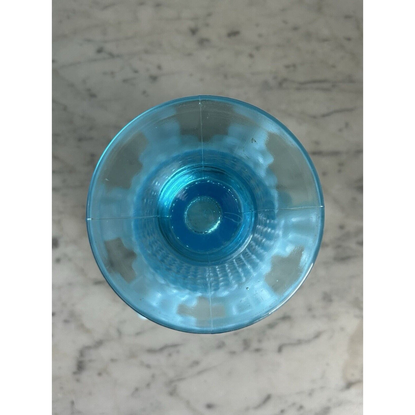 Vintage Fenton Aqua Blue Opalescent Glass Hobnail 8” Ruffled Cone Shaped Vase