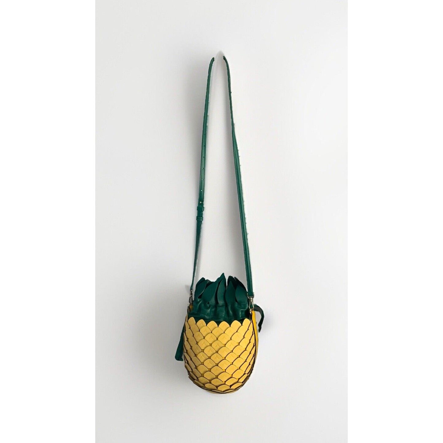 Kate Spade New York Pineapple Crossbody Yellow Green Leather Purse Novelty
