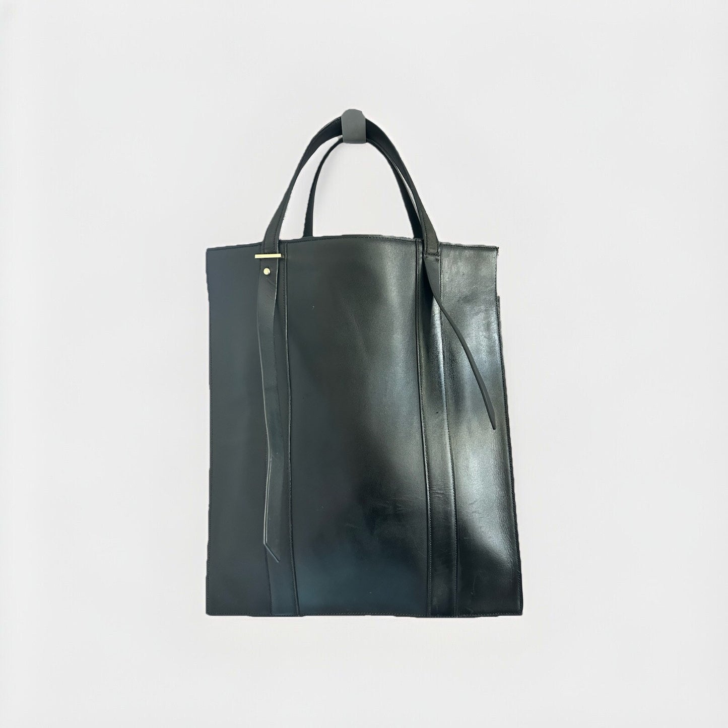 EUC Cole Haan Black Vestry Magazine Leather Tote Bag Handbag