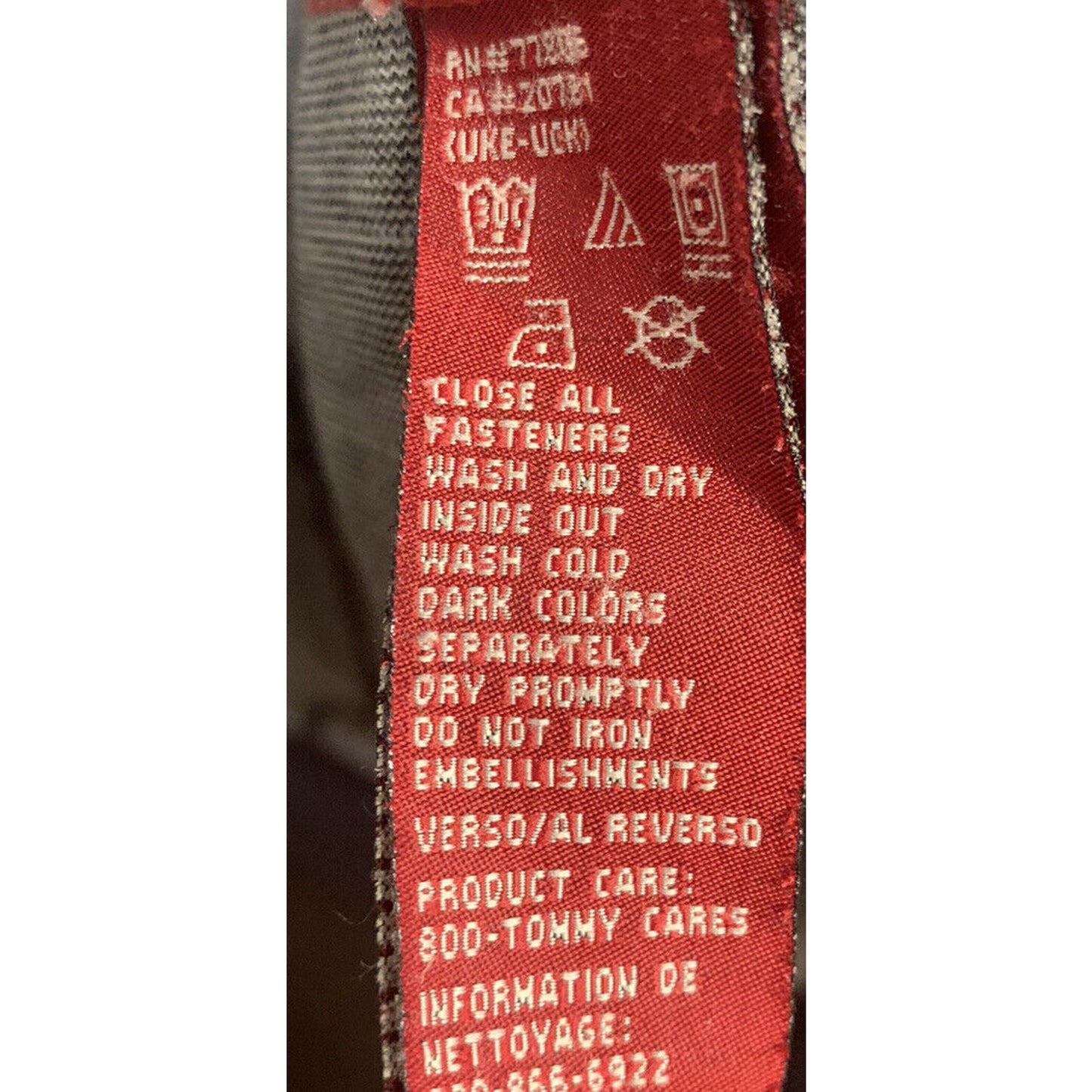 Tommy Hilfiger Vintage Red Label Denim XL Men’s Jacket Black Pin Stripe Full Zip Rock