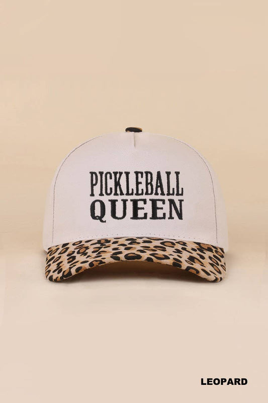 Pickleball Queen Two Tone Snapback Hat: LEOPARD / 1(ONE SIZE)