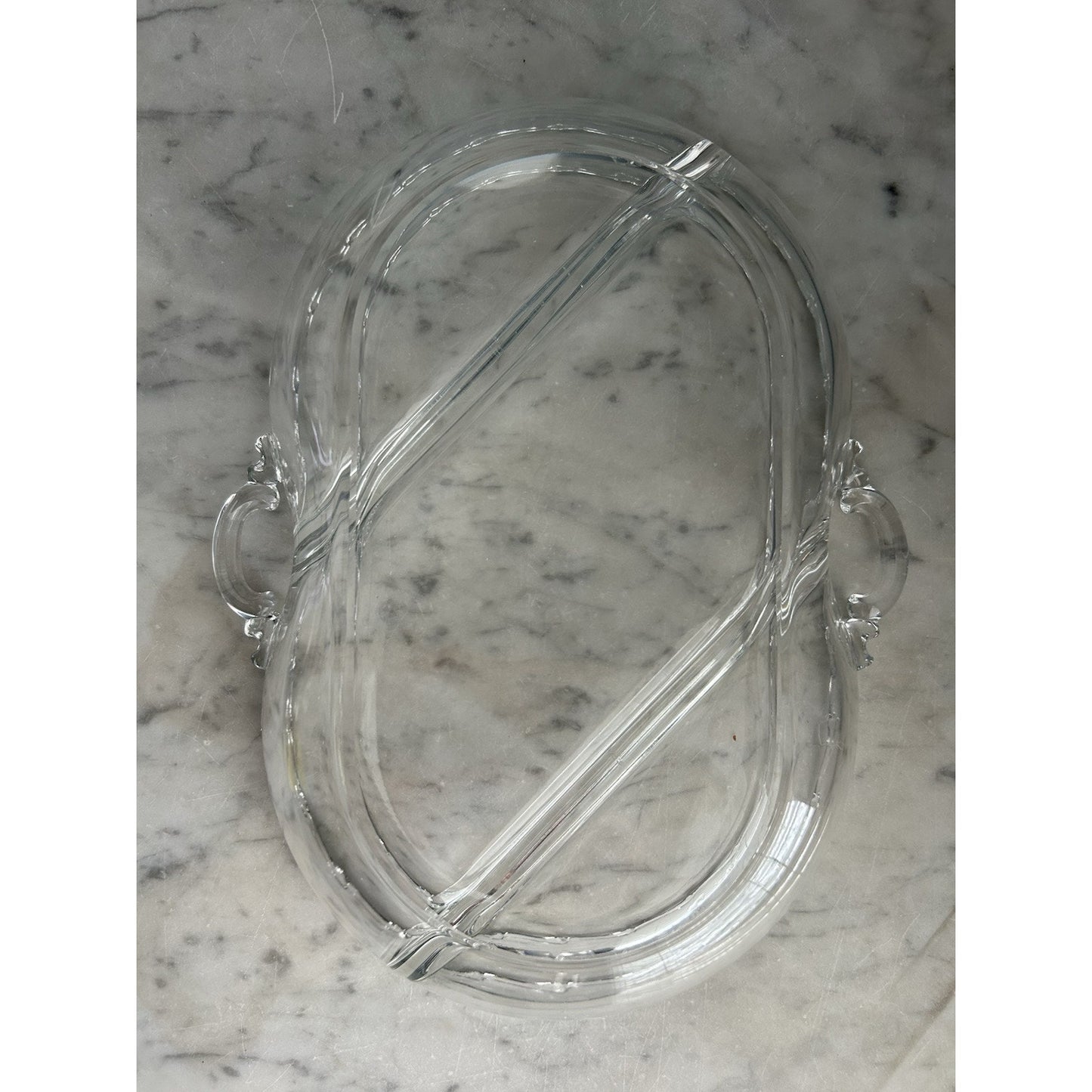 Fostoria Vintage Century Dish 3 Part Divided Handles Glass Serving Relish Nuts