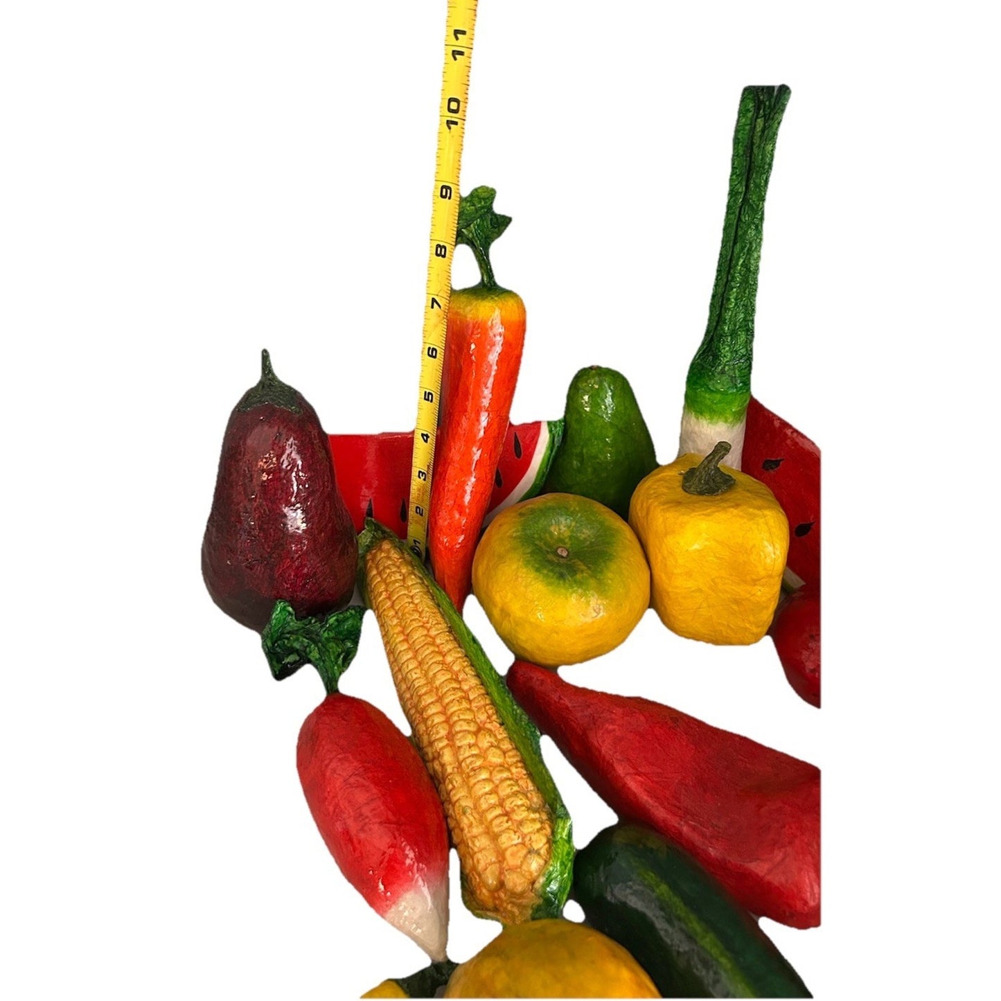 Vintage Paper Mache Handmade 20 Fruits & Vegetables MCM Folk Art faux Fake