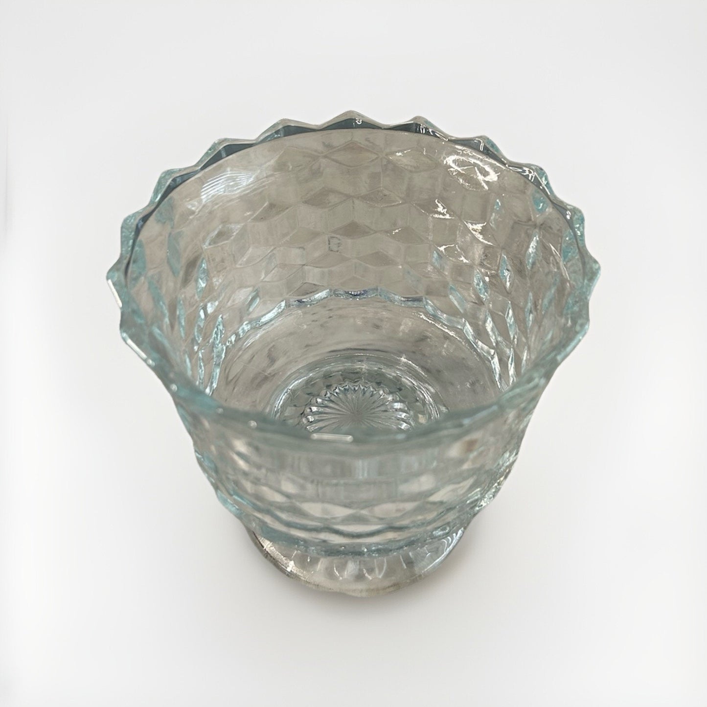 Fostoria American Footed Trifle Bowl 1950’s Cubed Pattern Vintage 6" Compote