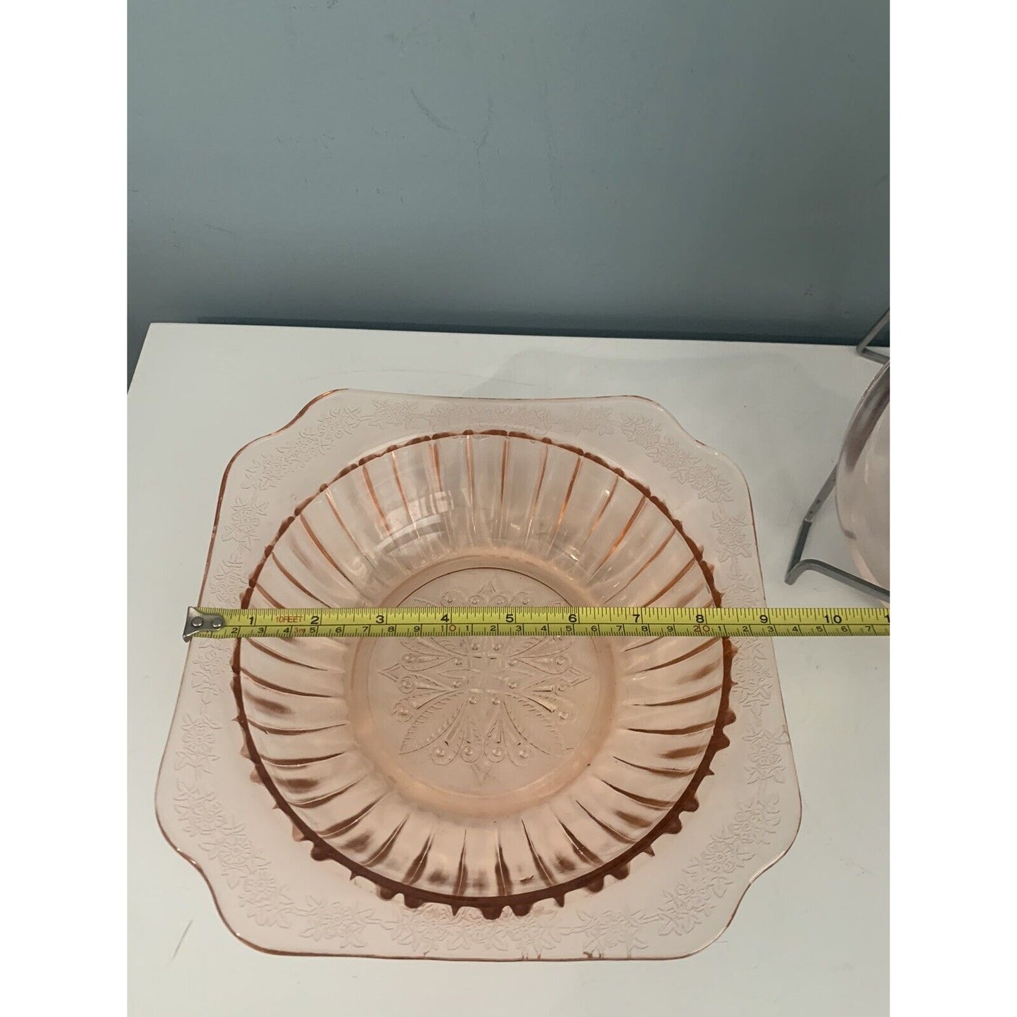 Vintage Jeannette Adam Pink Depression Glass Serving Bowl w/ Lid Vegetable Dish