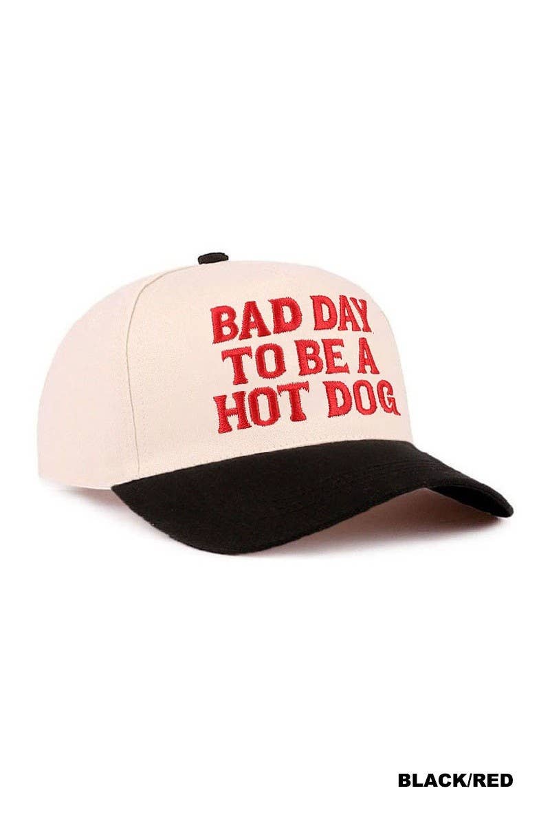 Bad Day To Be A Hot Dog Two Tone Cotton Hat: CLASSIC BLUE / 1(ONE SIZE)