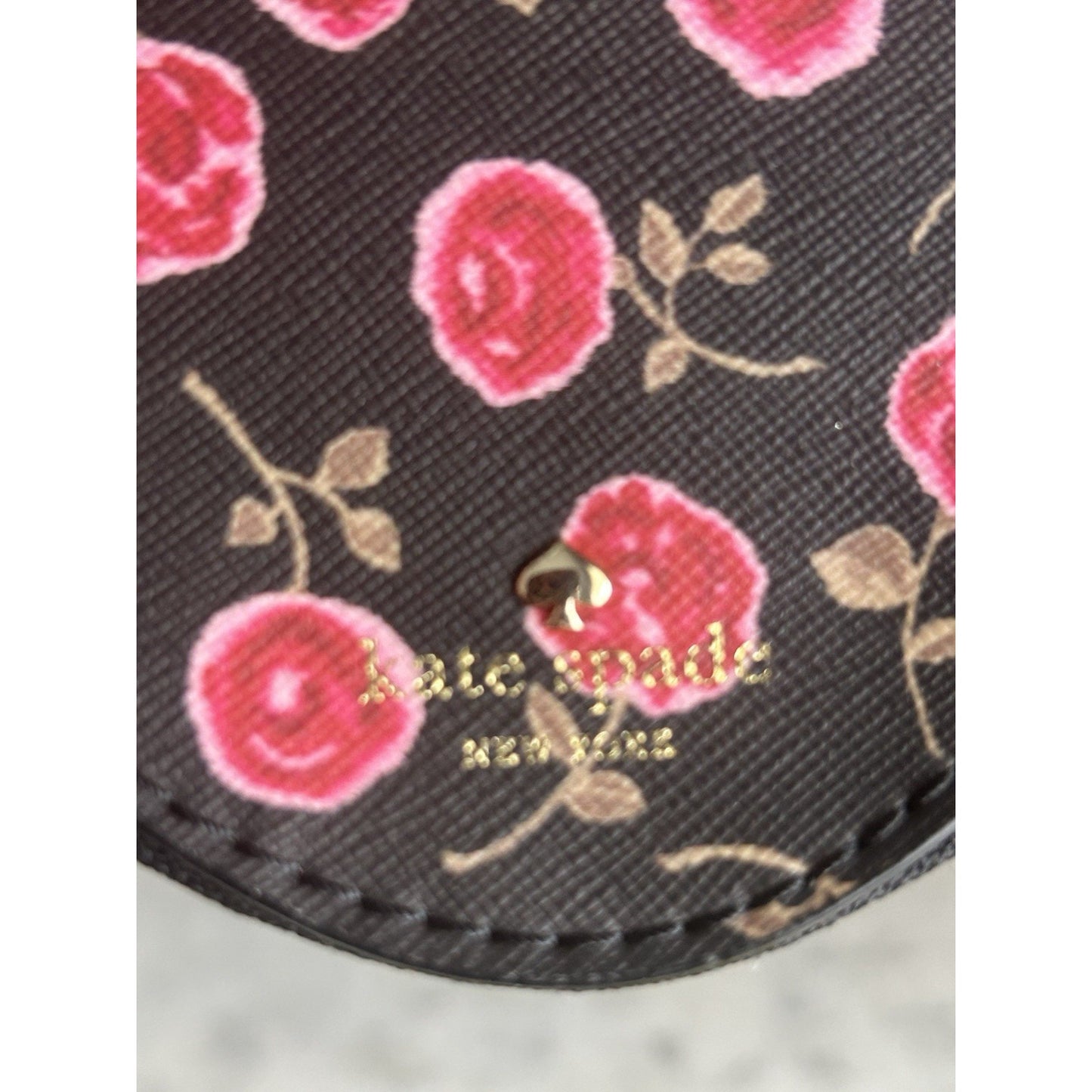 Kate Spade Leopard Coin Purse Novelty Run Wild Black Jewel Wristlet Red Rose New