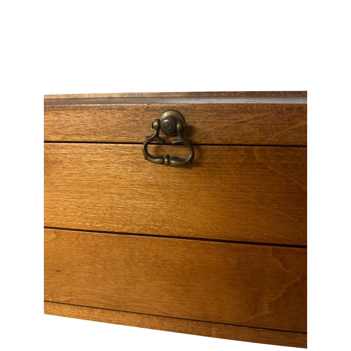 Wooden Jewelry Box 16” Drawers Ring Holder Teal Velvet Interior