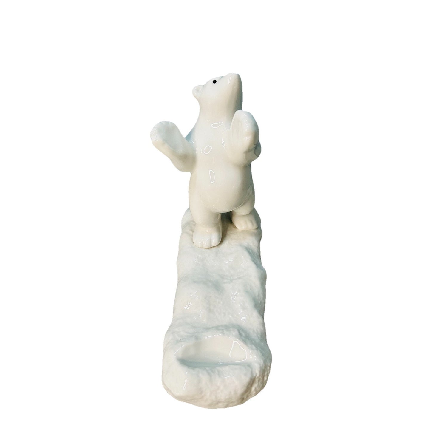 New Polar Bear White Ceramic Wine Bottle Holder Stand Rack Kitchen Bar Lodge