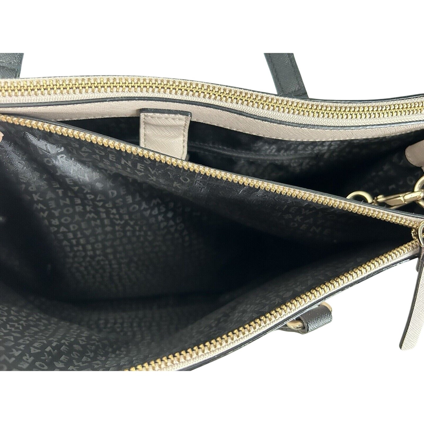 Kate Spade Leighann Laurel Way Leather Satchel Almond Black Handbag Reese