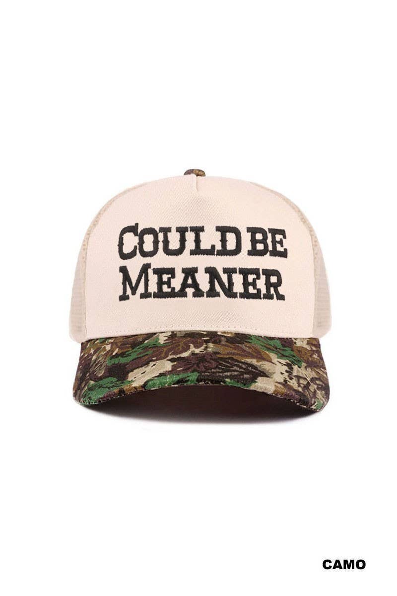 Could Be Meaner Two Tone Mesh Snapback Hat: LEOPARD / 1(ONE SIZE)