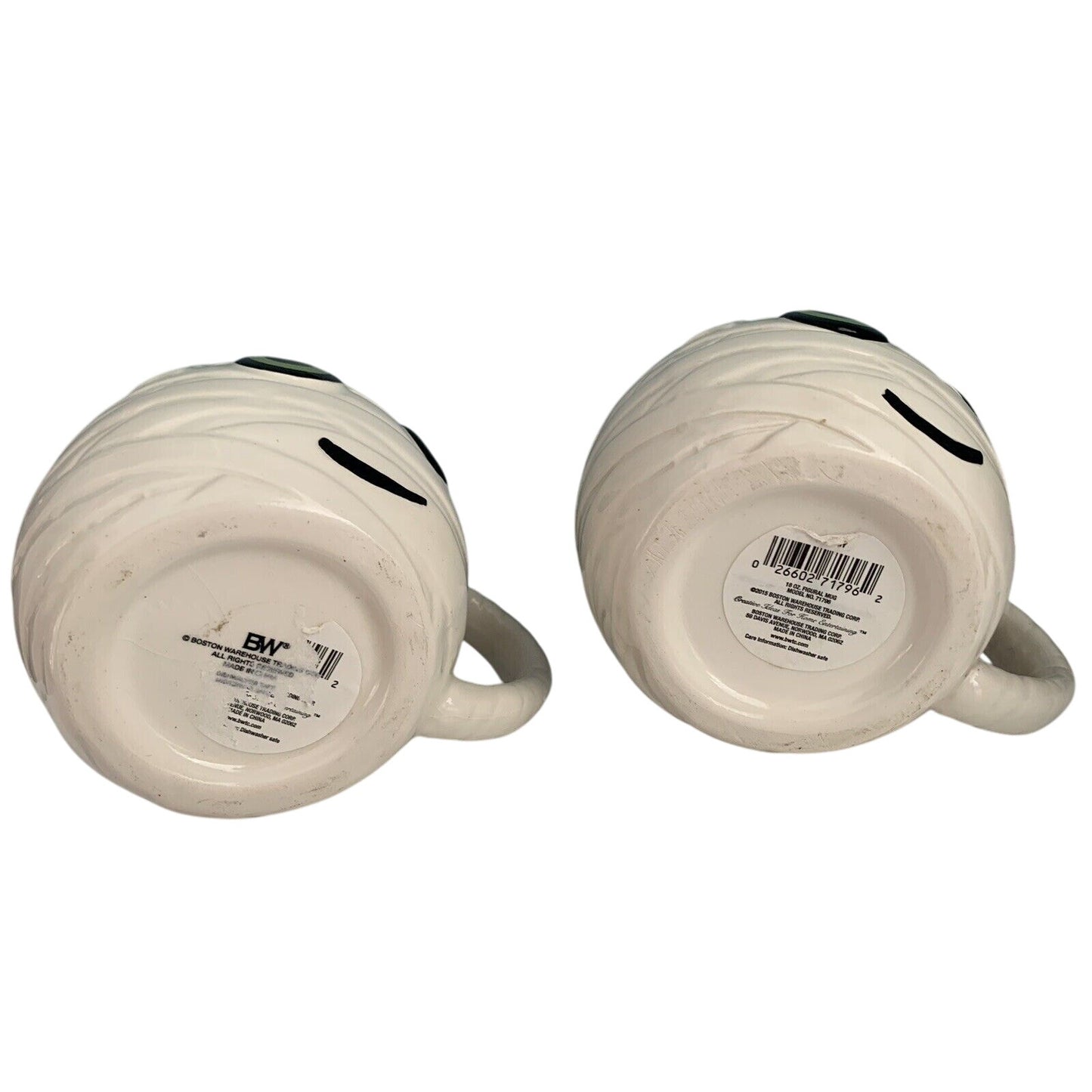 NWT (2) Boston Warehouse 2015 Halloween MUMMY Porcelain Coffee Mug Cup Set New