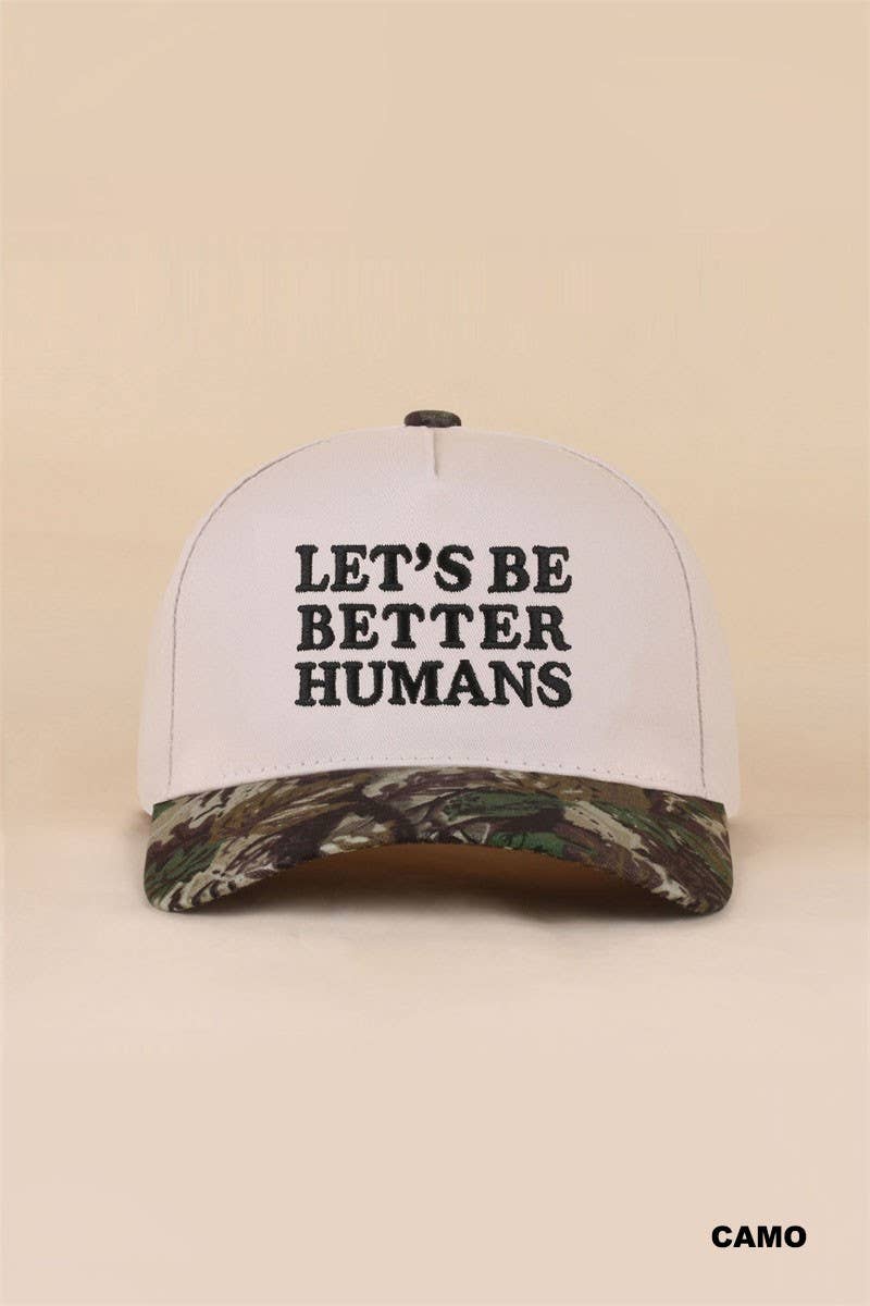 Let's Be Better Humans Two Tone Snapback Hat: DK FOREST / 1(ONE SIZE)