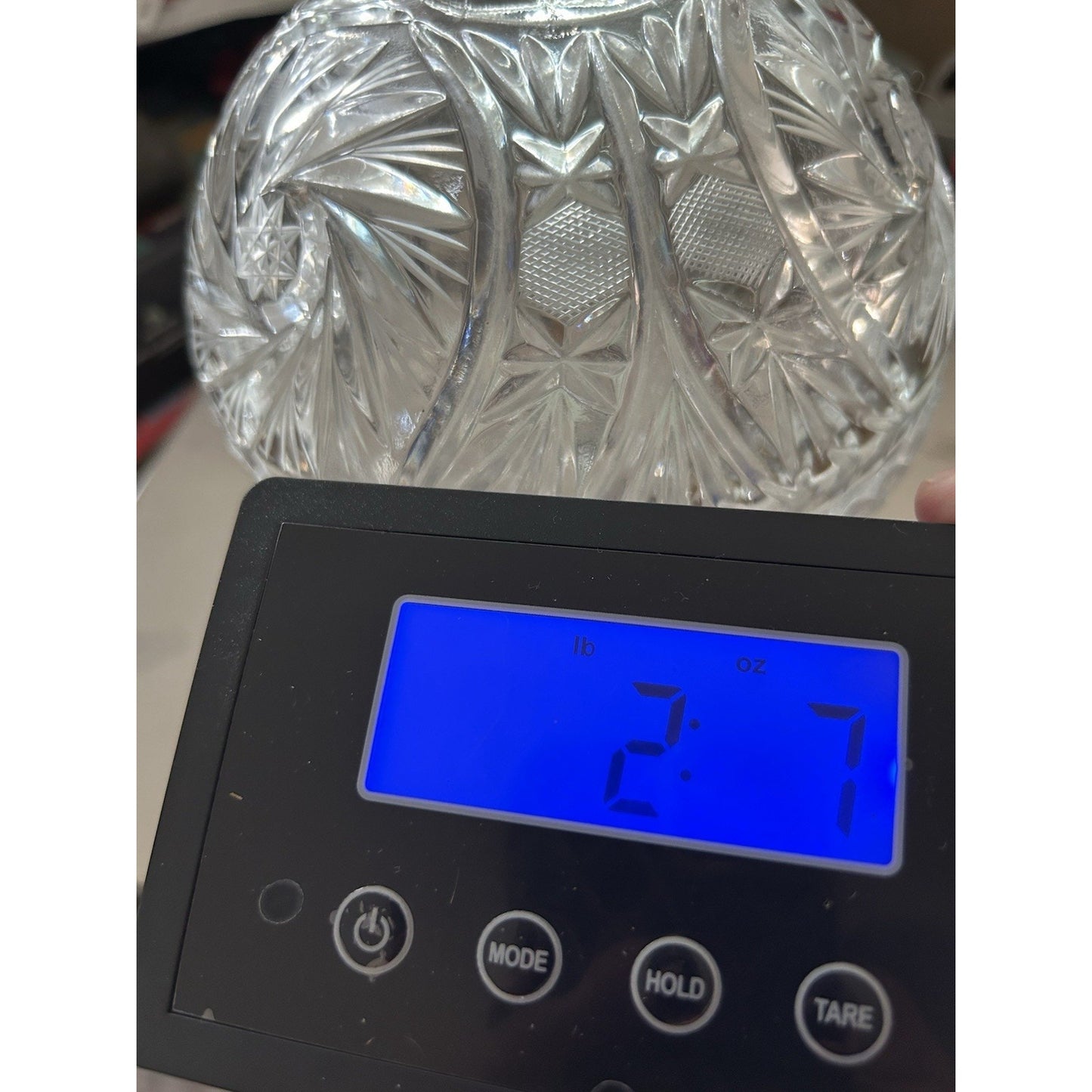 Bohemia Crystal Candy Dish Lidded Vintage Violetta Pinwheel Star of David Clear