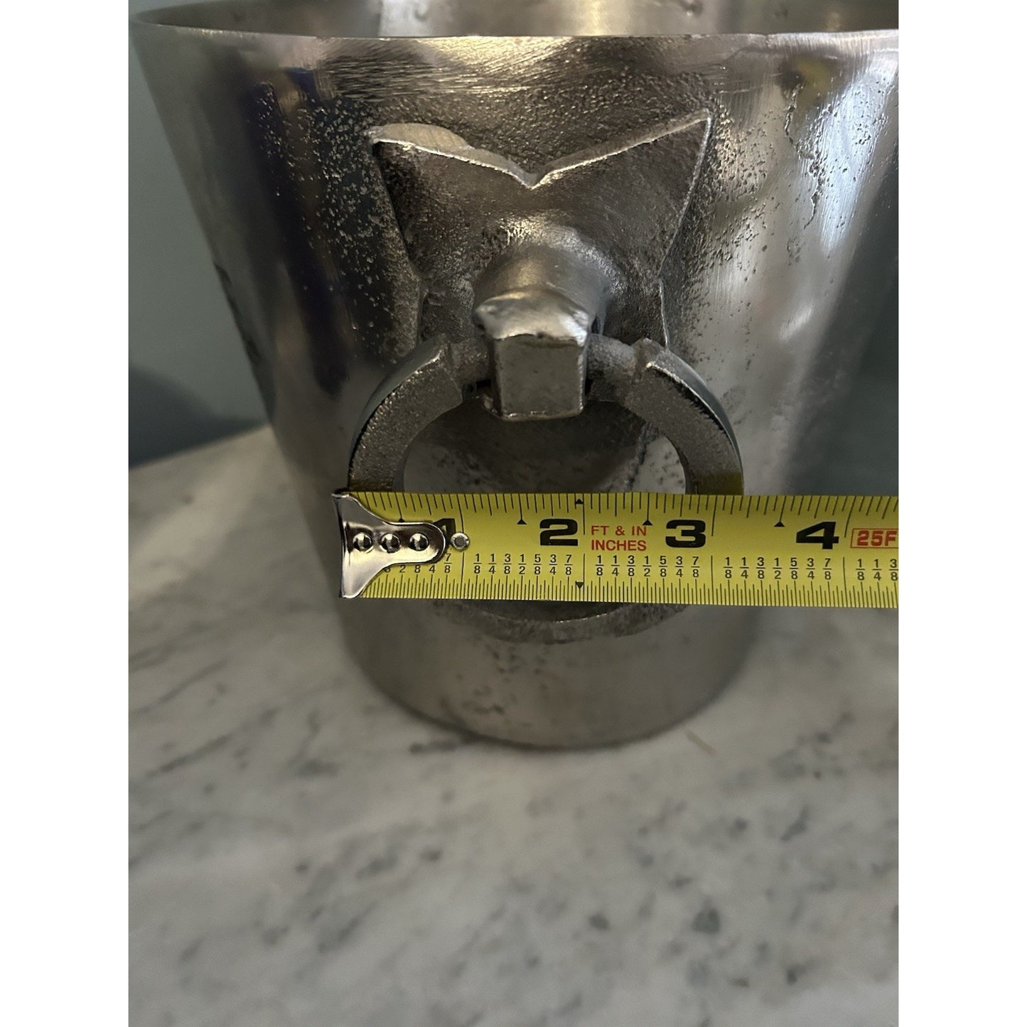New Champagne Bucket Handcrafted Cast Aluminum Il Mulino Handles Silver Ice