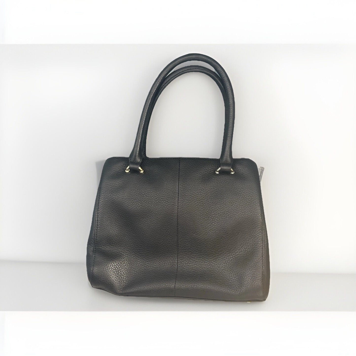 Karl Lagerfeld Black Leather Floral Stitched Bag Embroidered Flower Handbag Paris