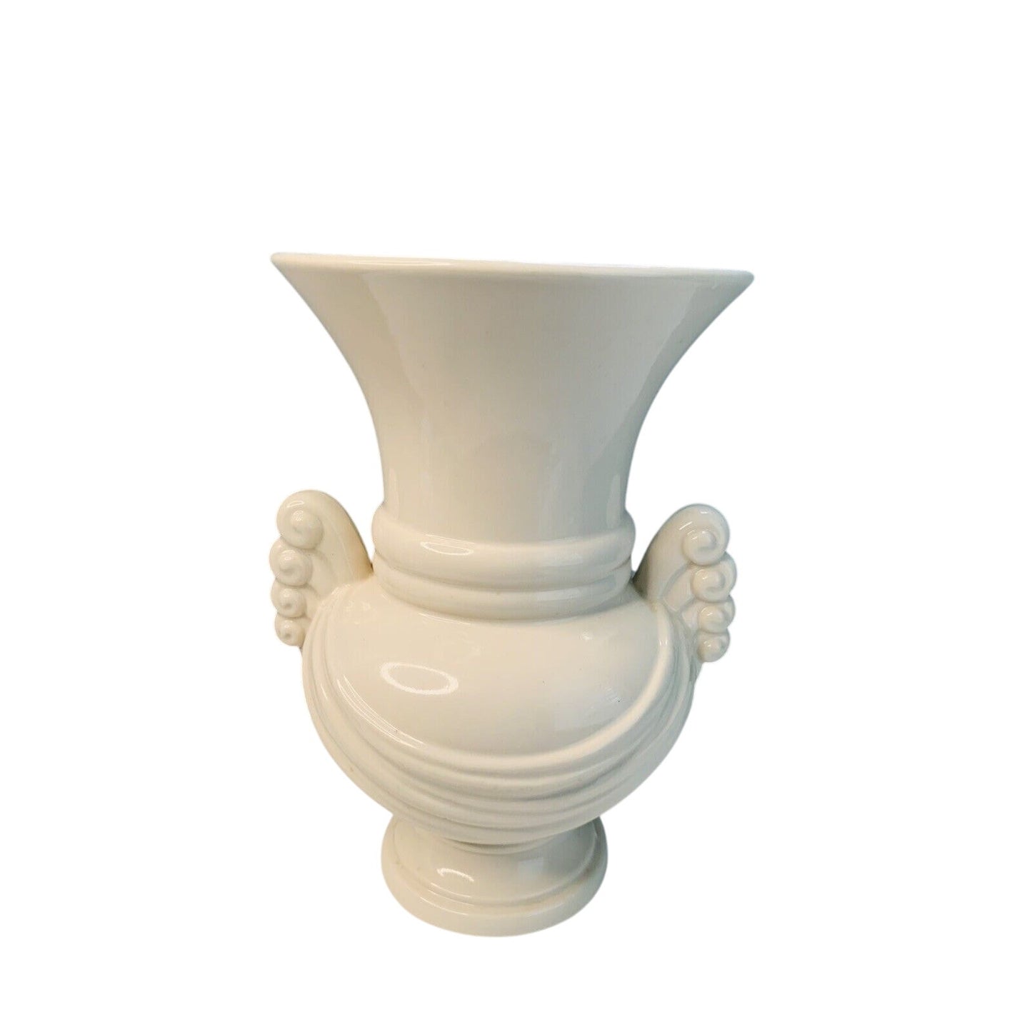 Abingdon USA Large Pottery Vase Ivory Cream Vintage White Art Deco Home Decor