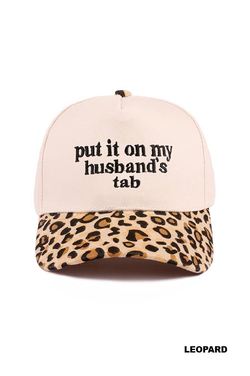 Put It On My Husband's Tab Two-tone Canvas Cotton Cap: DK FOREST / 1 (ONE SIZE)