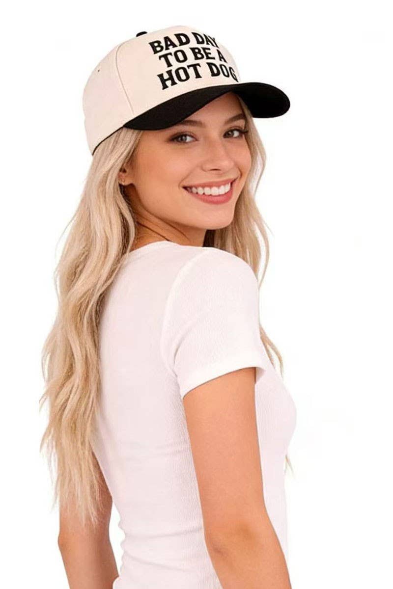 Bad Day To Be A Hot Dog Two Tone Cotton Hat: CLASSIC BLUE / 1(ONE SIZE)