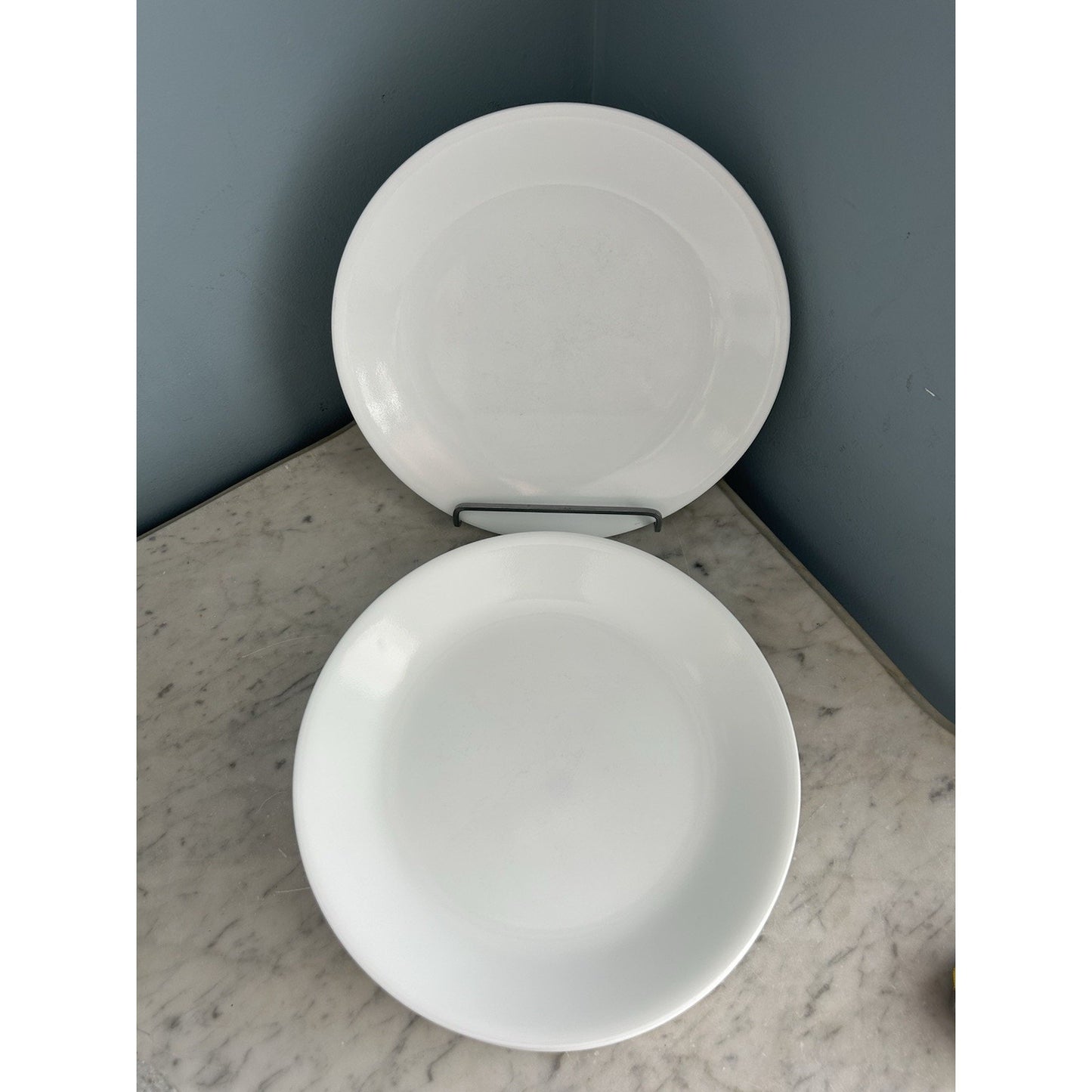 (4) Corelle Winter Frost 10 1/4" Dinner All White Plates Corning