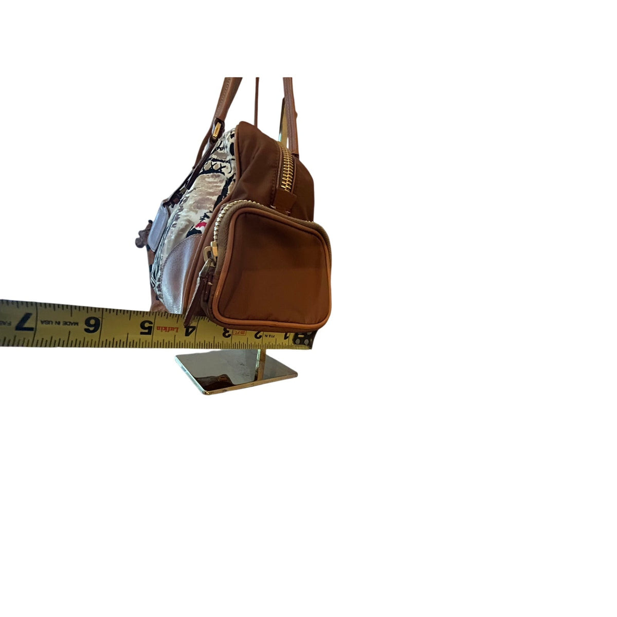 PRADA St. Venez Canapa Vintage Venice Gondola Sketch Print Bauletto Bag Satchel