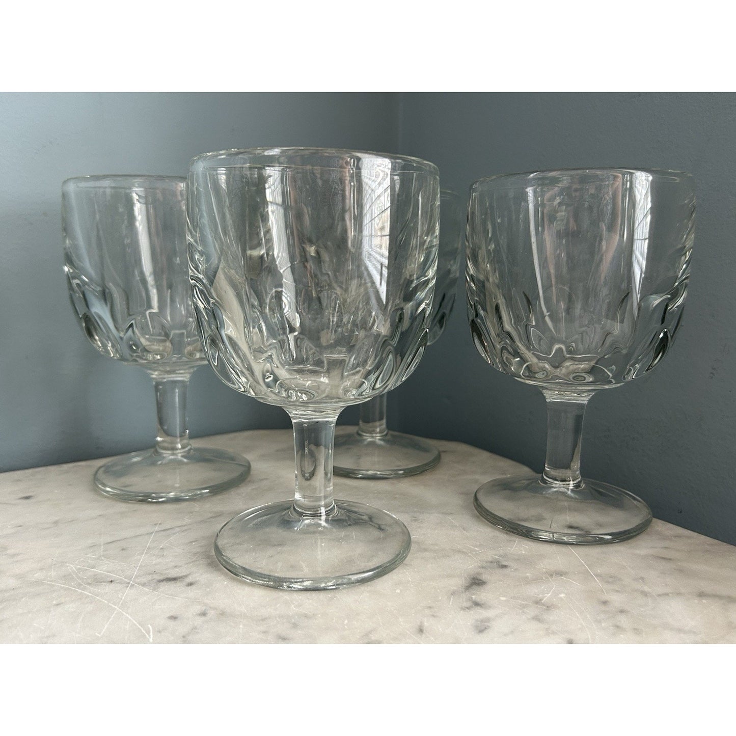 4 Libbey Hoffman House Goblets 5212 Glass 6 1/4” Goblet Discontinued EUC 12 Oz