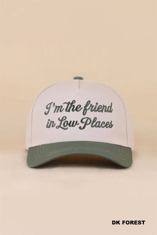 I'm The Friend In Low Places Two Tone Snapback Hat: DK FOREST / 1(ONE SIZE)