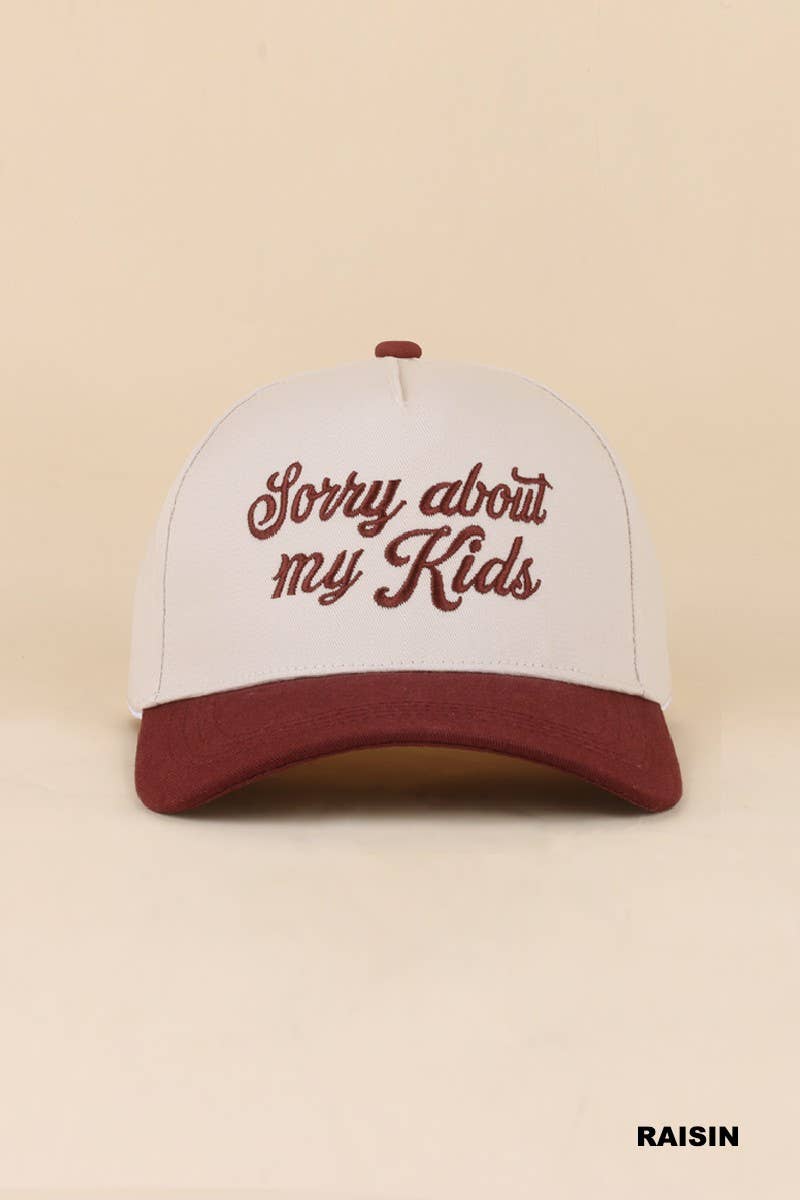 Sorry About My Kids Two Tone Snapback Hat: LEOPARD / 1(ONE SIZE)