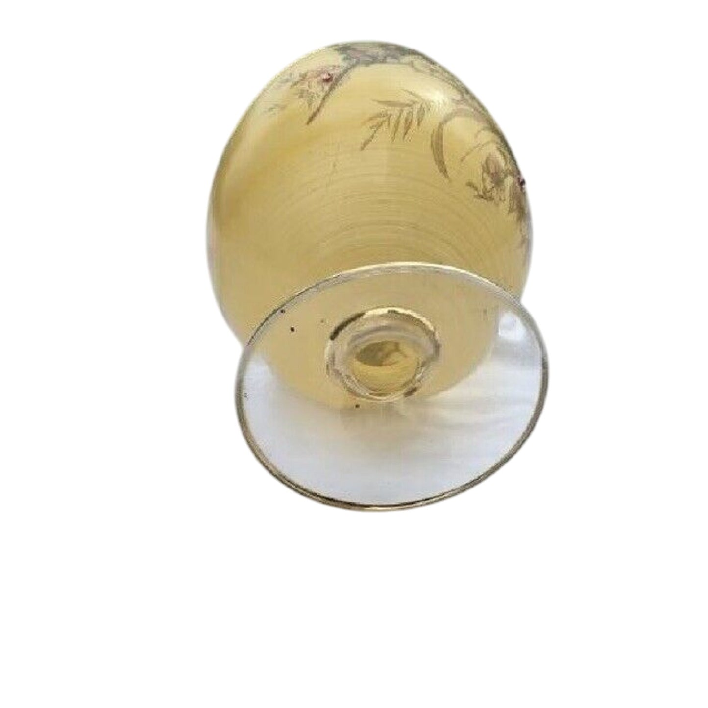 Butterfly Egyptian Glass Egg On Stand Gemstones Yellow Hand blown Hand Crafted