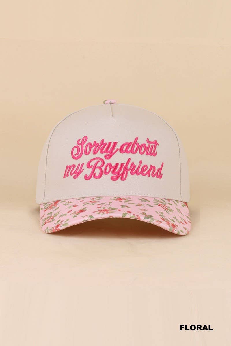 Sorry About My Boyfriend Two Tone Snapback Hat: LEOPARD / 1(ONE SIZE)