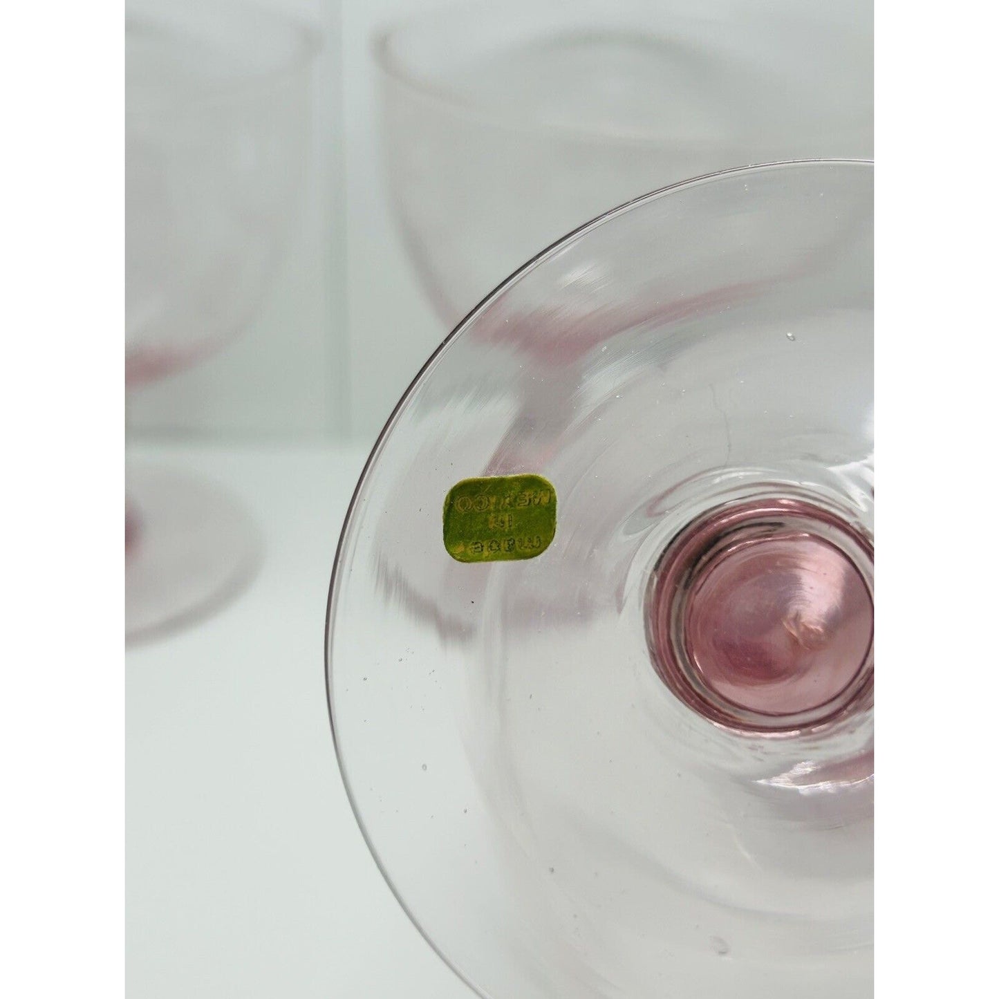 6 Vintage Blush Pink Depression Glass Champagne Sundae Sherbet Coupe Made Mexico