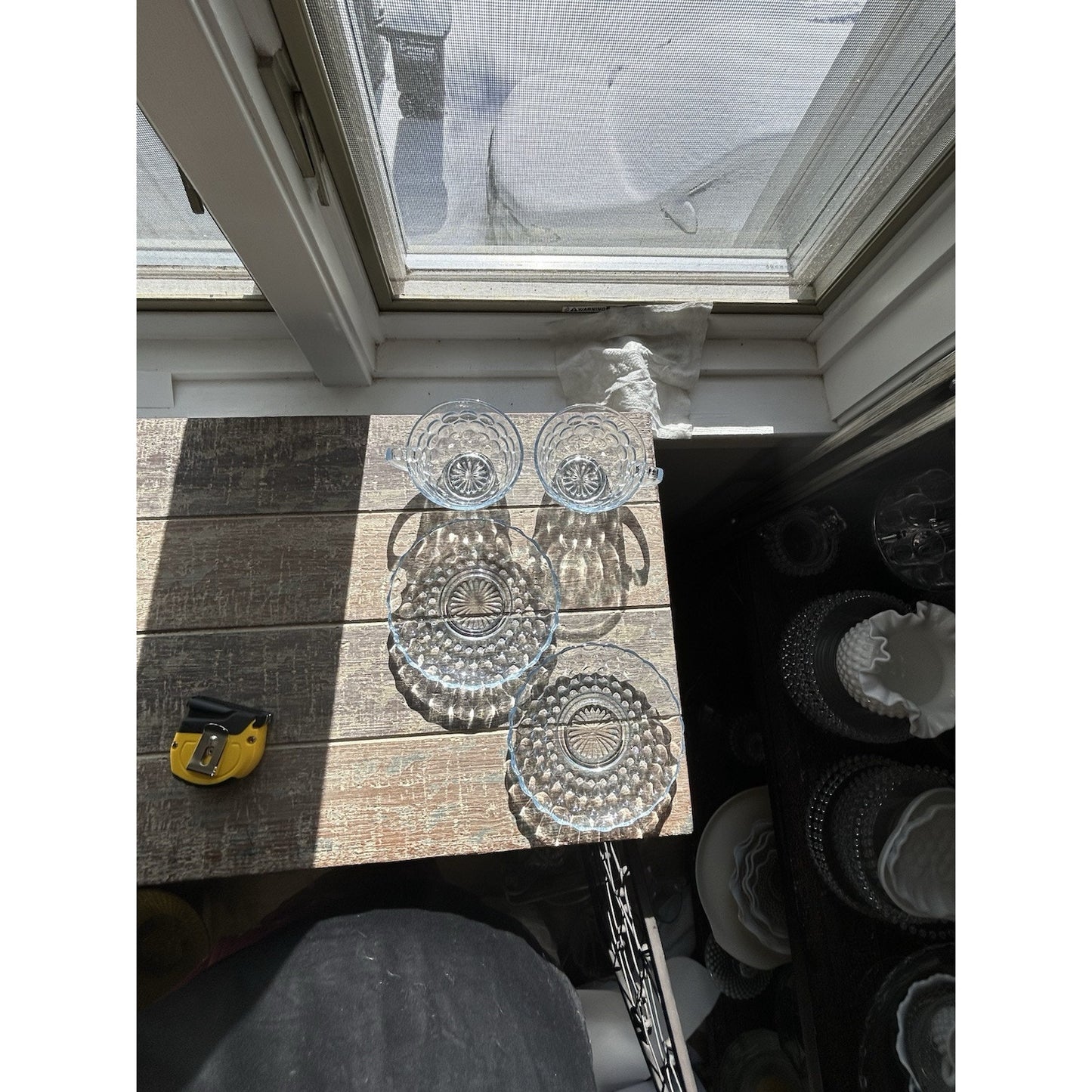 2 Anchor Hocking Fire King Blue Bubble Cup Saucer MCM 1940-1965 Coffee Tea