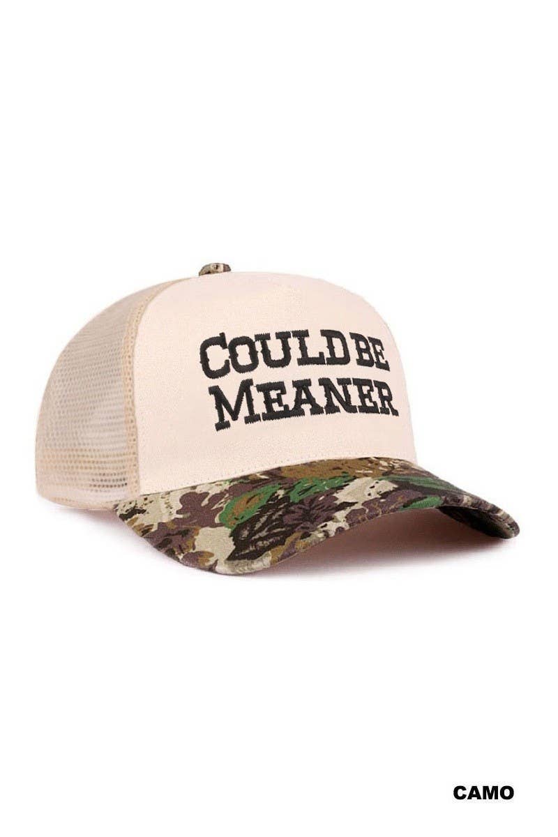 Could Be Meaner Two Tone Mesh Snapback Hat: LEOPARD / 1(ONE SIZE)