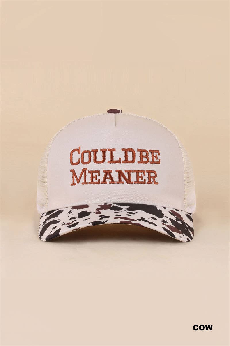 Could Be Meaner Two Tone Mesh Snapback Hat: LEOPARD / 1(ONE SIZE)