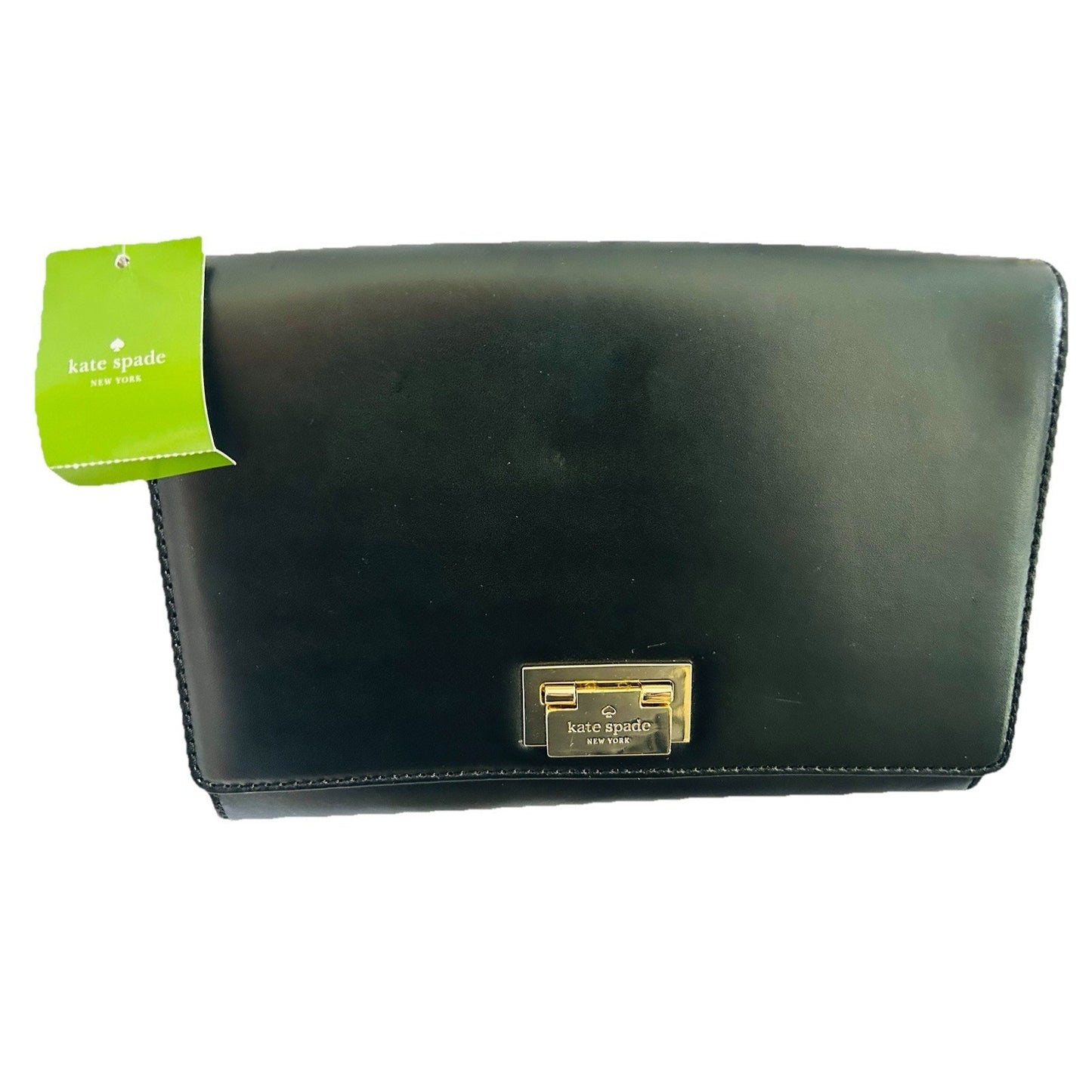 Kate Spade Harwood Place Fiona Leather New Square Shoulder Crossbody Black NWT