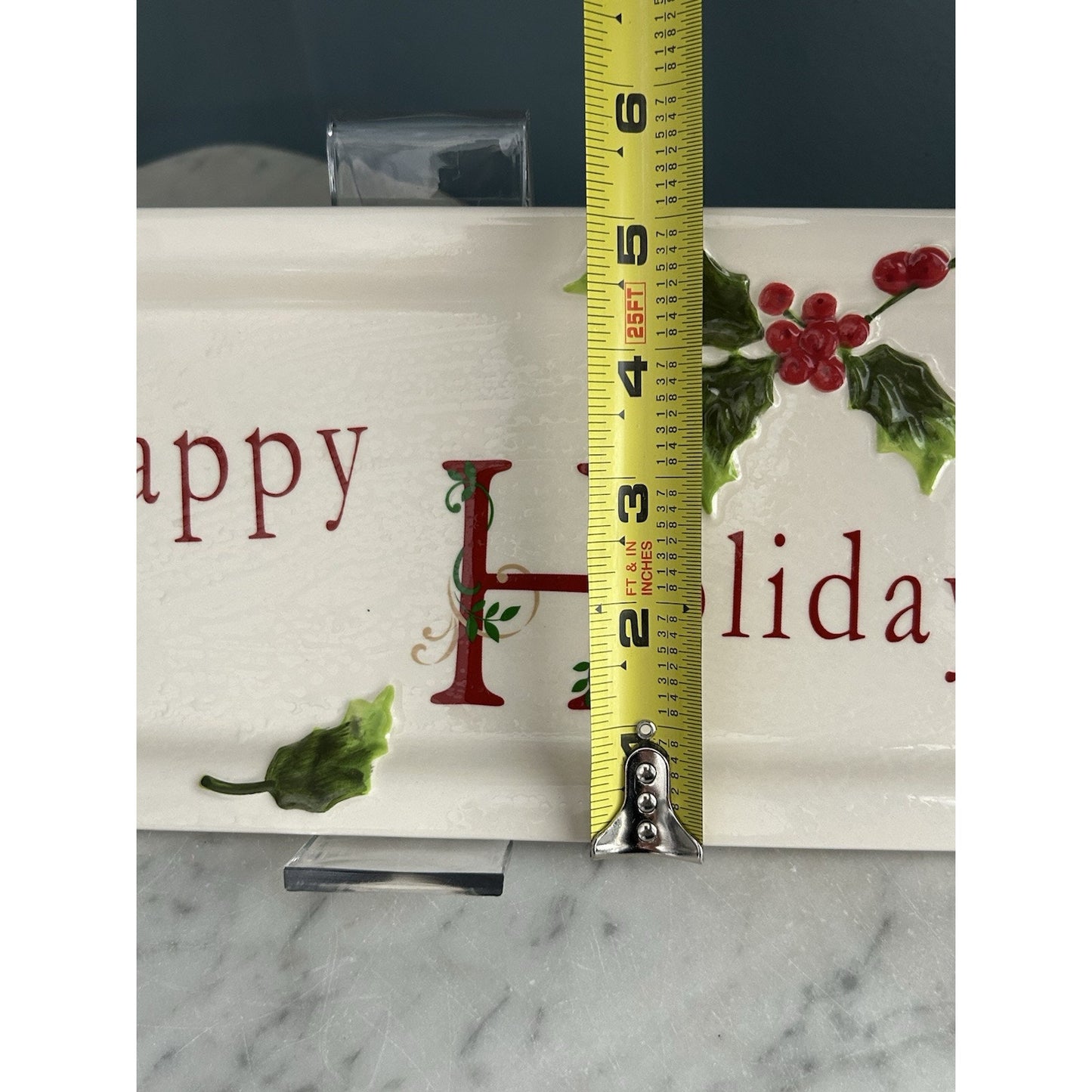 St. Nicholas Square Holly Jolly Serving Tray Happy Holidays Christmas Platter