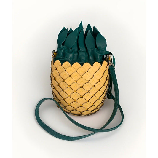 Kate Spade New York Pineapple Crossbody Yellow Green Leather Purse Novelty