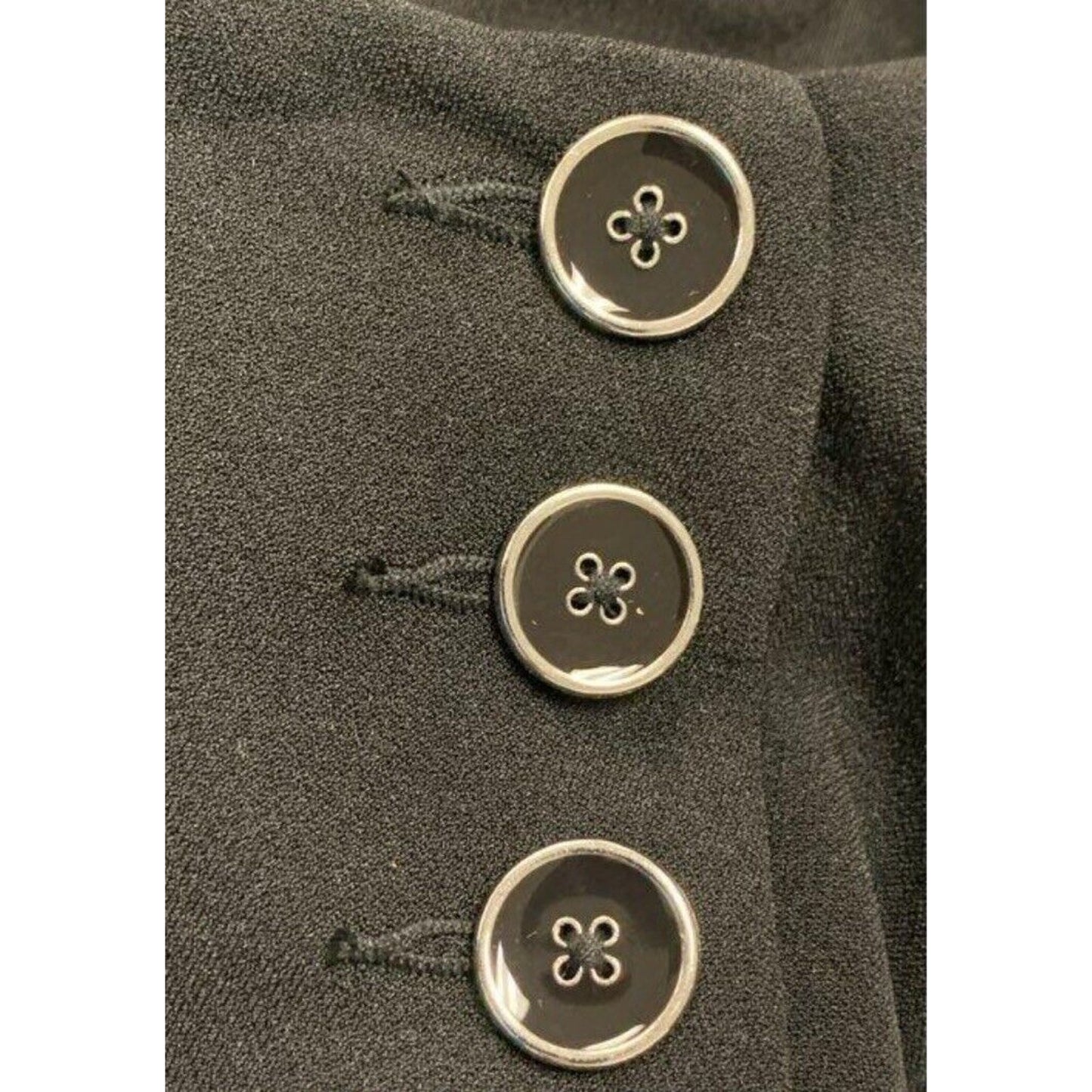 NWT Maggy London Dress Women's Size 4P Black & White Mystic Crepe Button