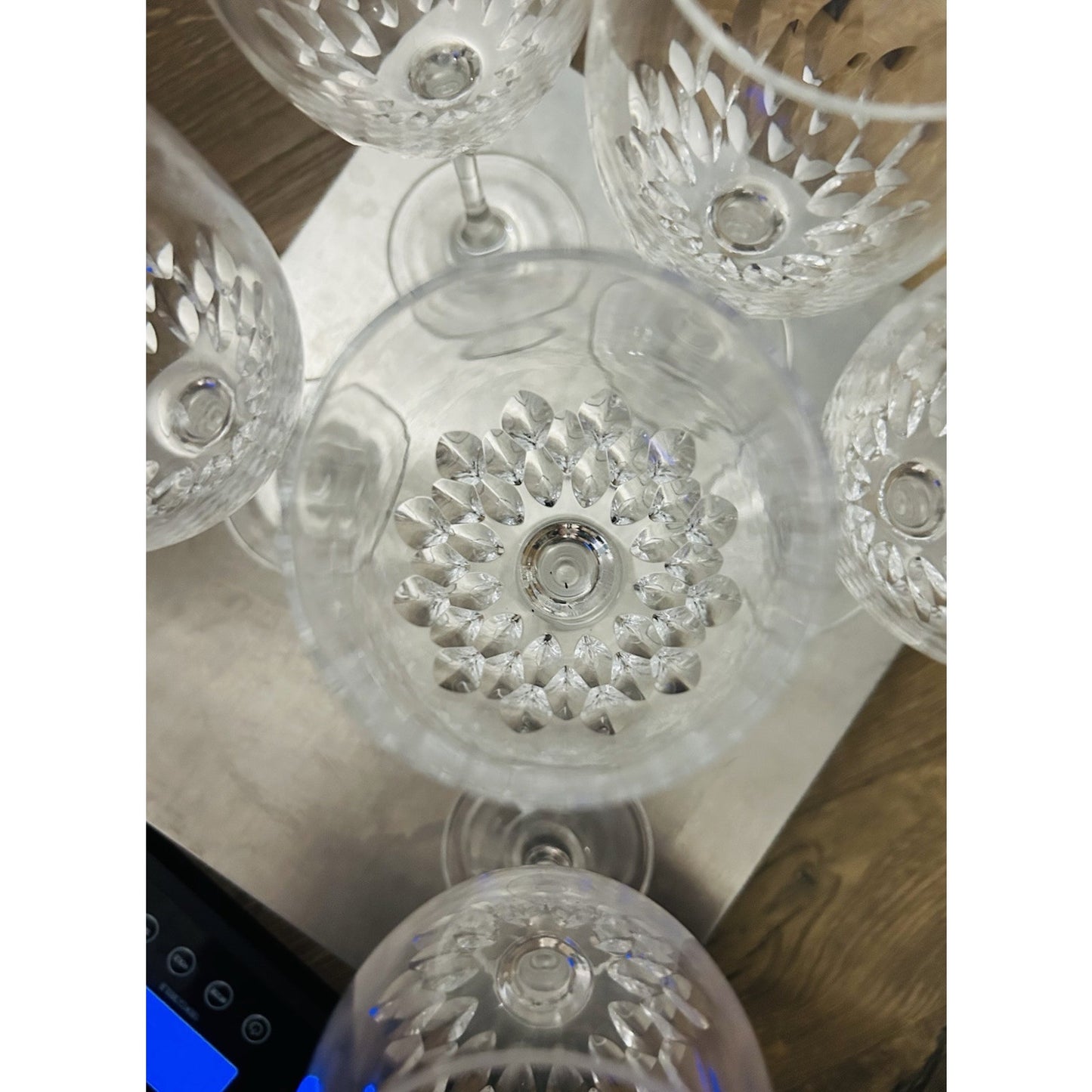 6 Cristal D’Arques-Durand Capella Crystal 8” Wine Glasses Water Goblets Vintage