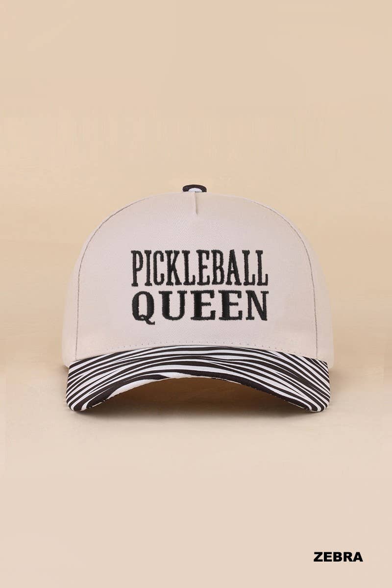 Pickleball Queen Two Tone Snapback Hat: LEOPARD / 1(ONE SIZE)