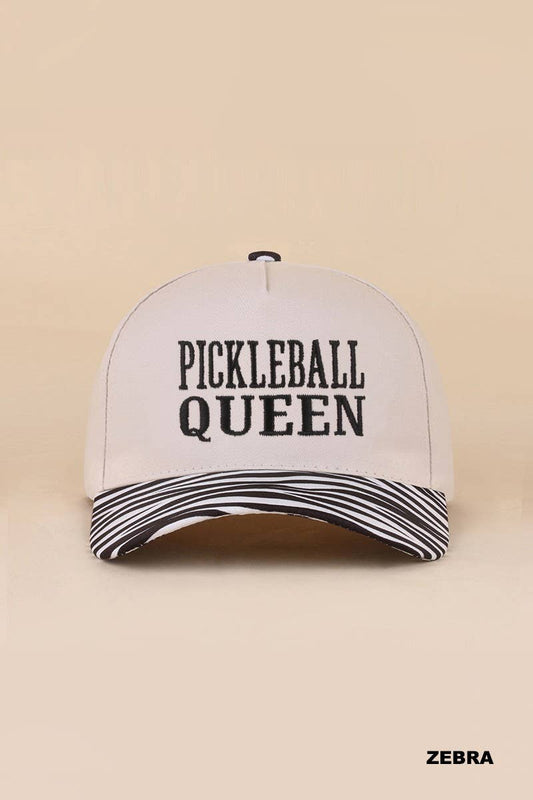 Pickleball Queen Two Tone Snapback Hat: ZEBRA / 1(ONE SIZE)