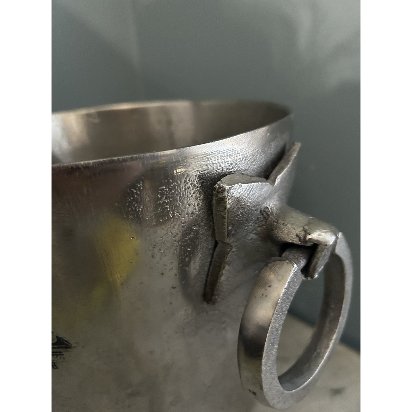 New Champagne Bucket Handcrafted Cast Aluminum Il Mulino Handles Silver Ice