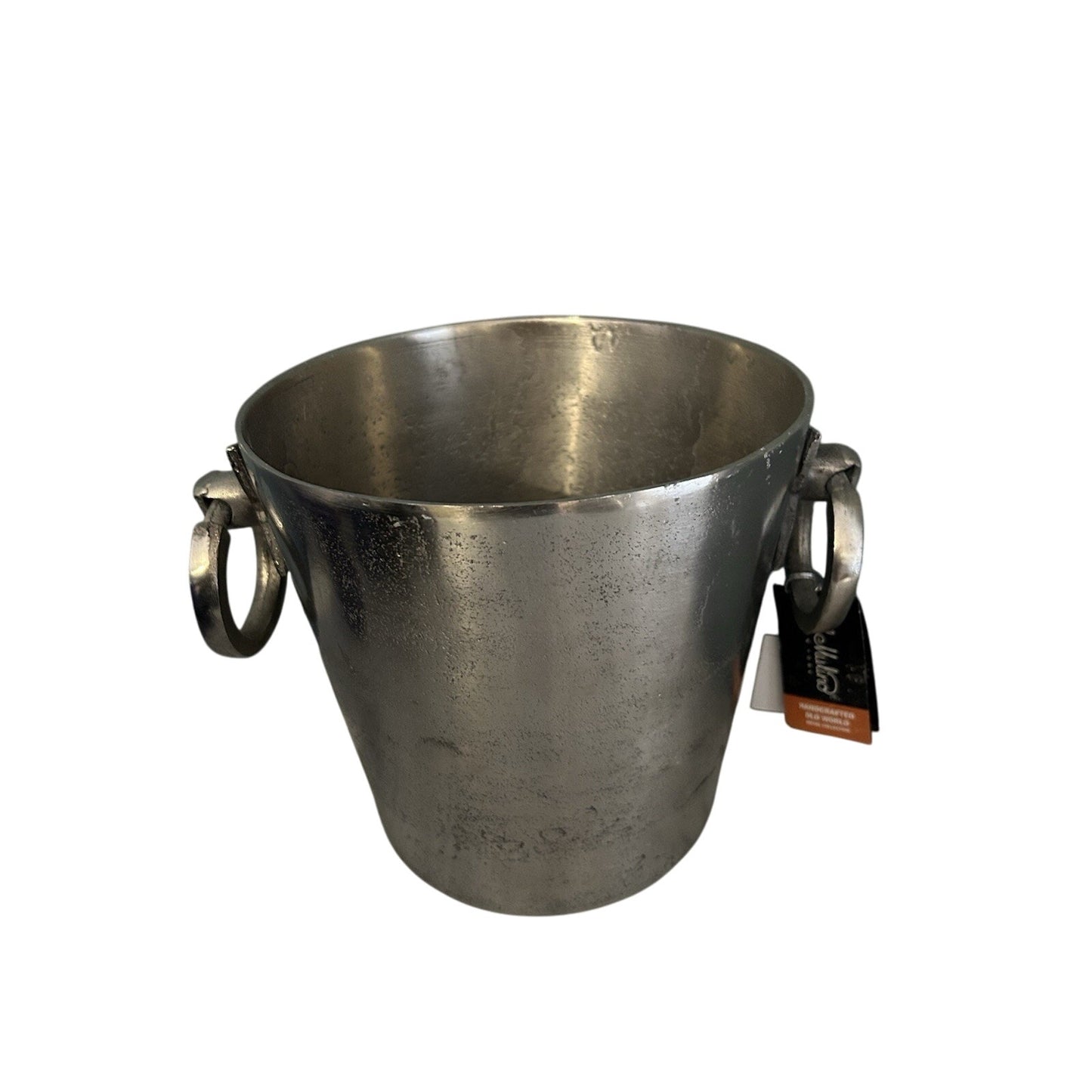 New Champagne Bucket Handcrafted Cast Aluminum Il Mulino Handles Silver Ice