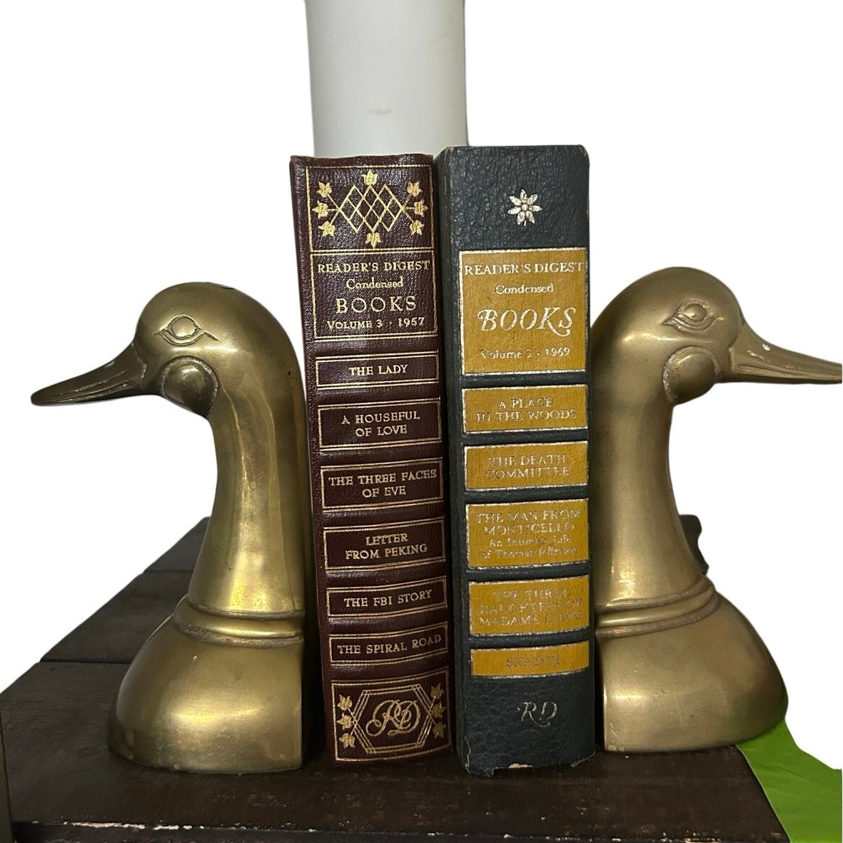 Brass Duck Bookends Vintage Made In Korea Patina