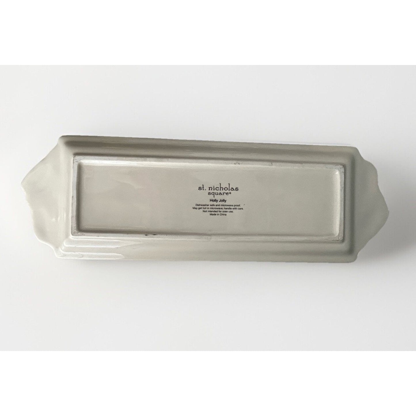 St. Nicholas Square Holly Jolly Serving Tray Happy Holidays Christmas Platter