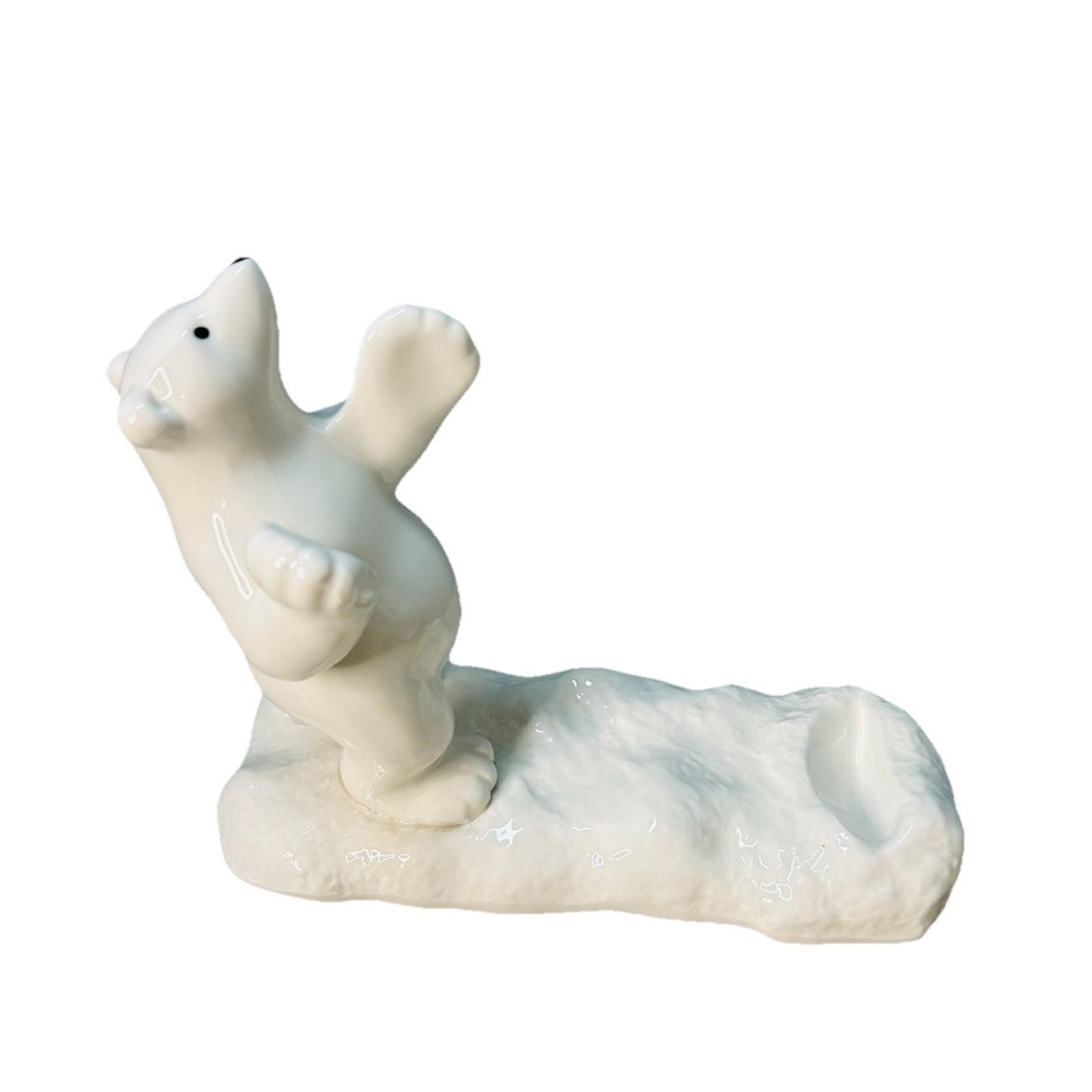 New Polar Bear White Ceramic Wine Bottle Holder Stand Rack Kitchen Bar Lodge
